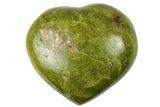 Polished Green Pistachio Opal Heart - Madagascar #249538-1